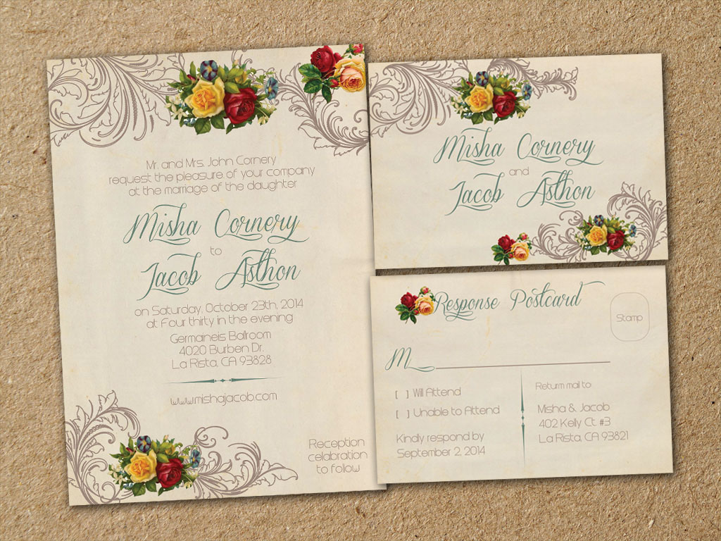 Typography Wedding Card